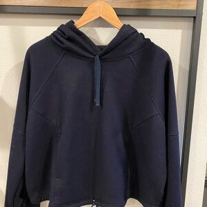 Prana Black Hoodie Sweatshirt with Drawstring and Soft Wool Fabric